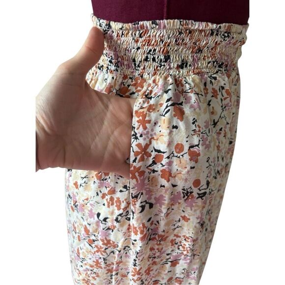 Free People Midi Skirt Ditsy Floral size XS Multicolor Boho Pull On Ruffles - Picture 7 of 12
